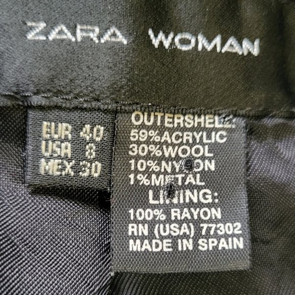 Zara woman Fringe tweed wool blend blazer size 8 - Picture 4 of 4